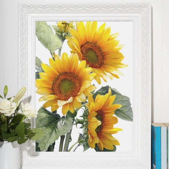 Watercolor Sunflowers Wall Art Print, Unframed - Bright Floral Charm - Picture 7 of 7